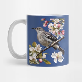 Northern Mockingbird Surrounded by Apple Blossom Mug